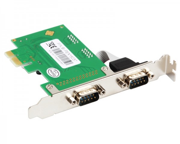 E-GREEN PCI Express kontroler 2-port (RS-232,DB-9)