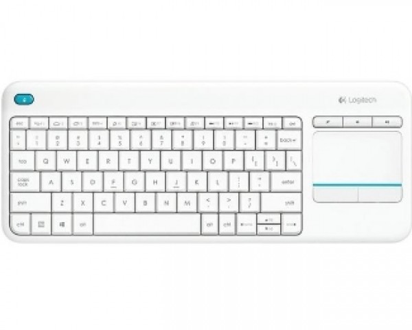 LOGITECH K400 Plus Wireless Touch US bela tastatura