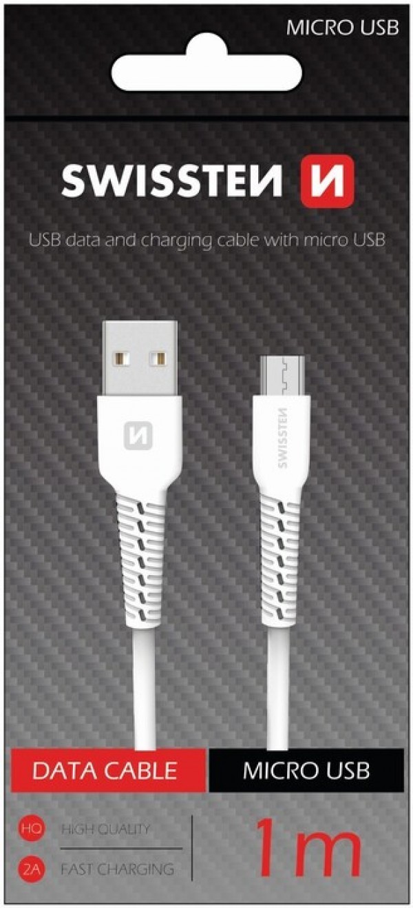 Swissten USB Data Cable 1m Micro (Bela)