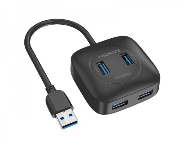 PROMATE EZHUB-4S USB 3.0 Type-C Hub crni