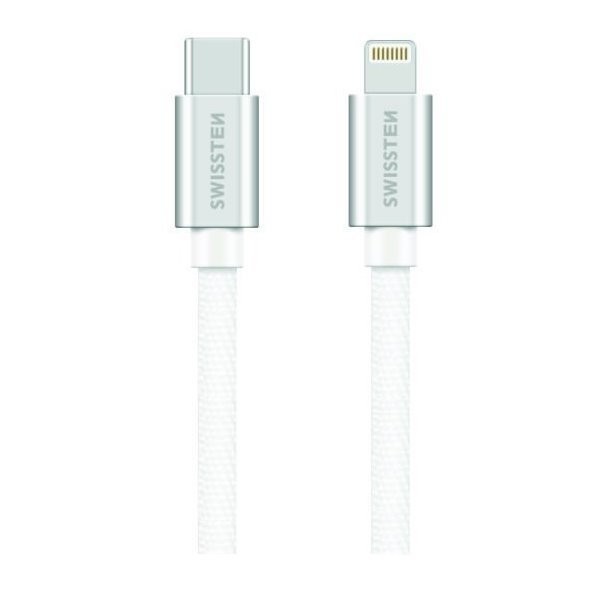SWISSTEN DATA CABLE TEXTILE USB-CLIGHTNING 1.2m (Bela)