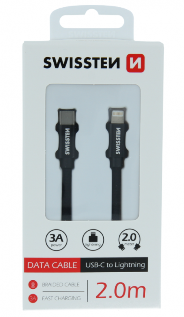 Swissten USB-C Data Cable  na Lightning 2m (Crna)