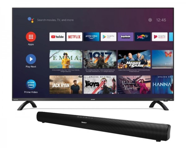 SHARP 50'' 50DL2 FRAMELESS Android Smart Ultra HD 4K LED TV + HT-SB95 Soundbar zvučnik