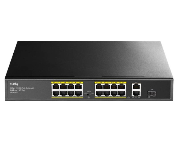 CUDY FS1018PS1 16-Port 10100M PoE+ Switch with 1 Combo SFP Port