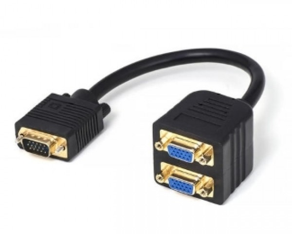 FAST ASIA Adapter VGA - VGA M2F (spliter) crni