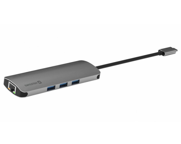 SWISSTEN TIP C HUB 8 in 1 aluminijum sivi