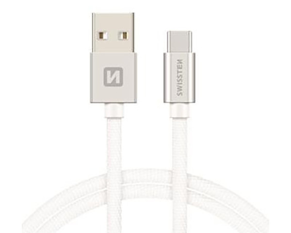 SWISSTEN Data kabl tekstil USB na TIP C 2m srebrni
