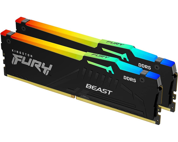 KINGSTON DIMM DDR5 32GB (2x16GB kit) 5600MTs KF556C36BBEAK2-32 Fury Beast RGB EXPO