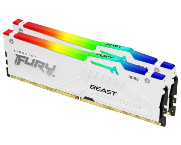 KINGSTON DIMM DDR5 64GB (2x32GB kit) 5200MTs KF552C36BWEAK2-64 Fury Beast RGB White Expo